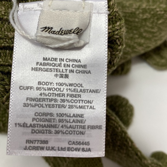 Madewell green wool texting gloves NWT - Picture 4 of 5